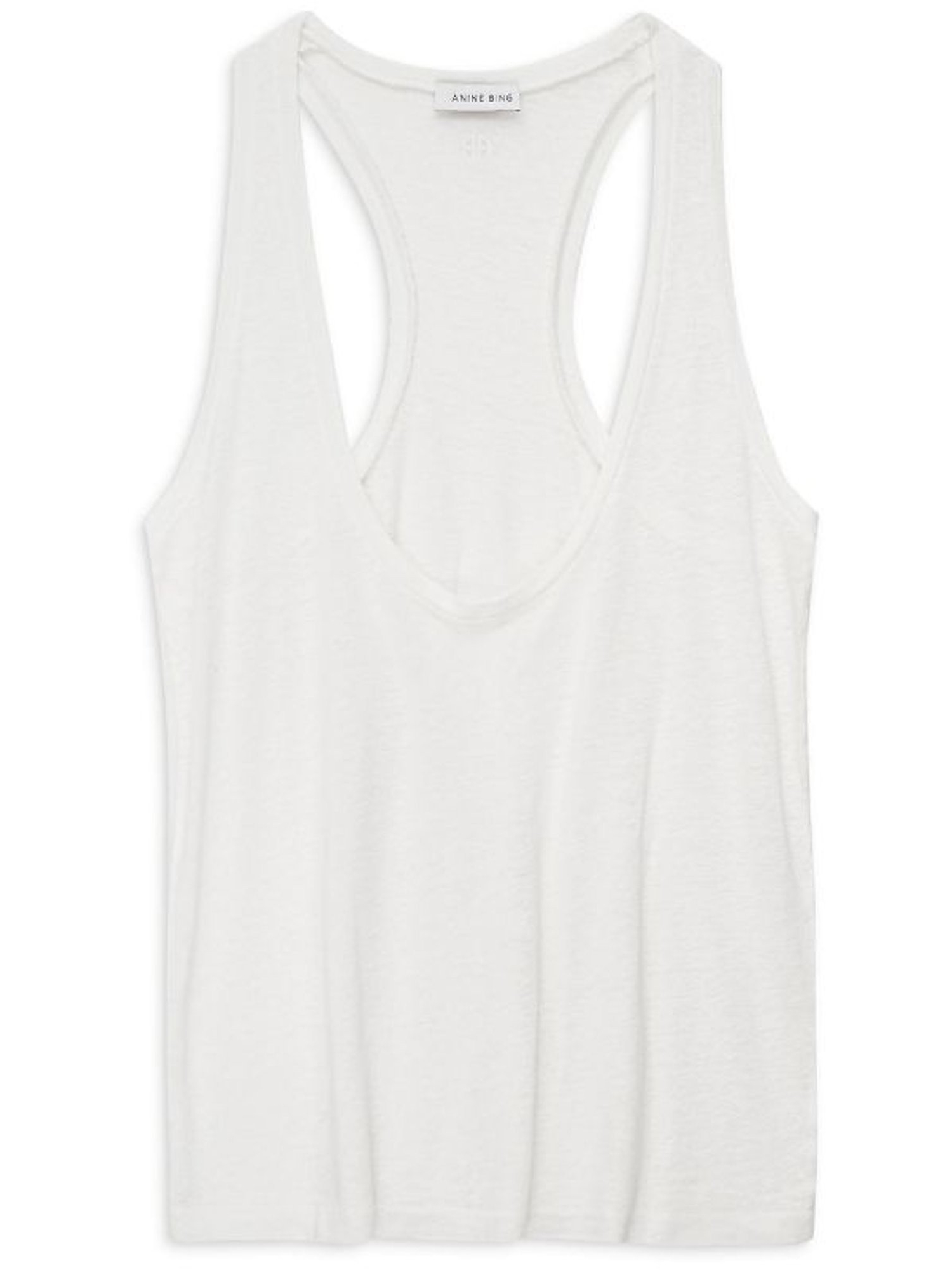 Nwot Anine Bing White Dale Scoop Neck Racerback Tank Sz L